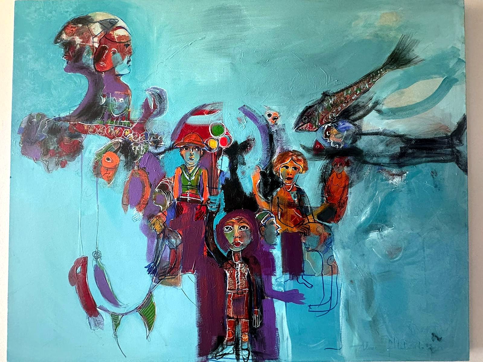 Figures and fish in the sea — Ahmet Fitoloğlu