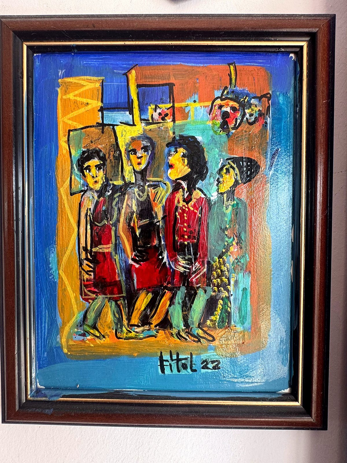 Four figures on orange, 2022 — Ahmet Fitoloğlu